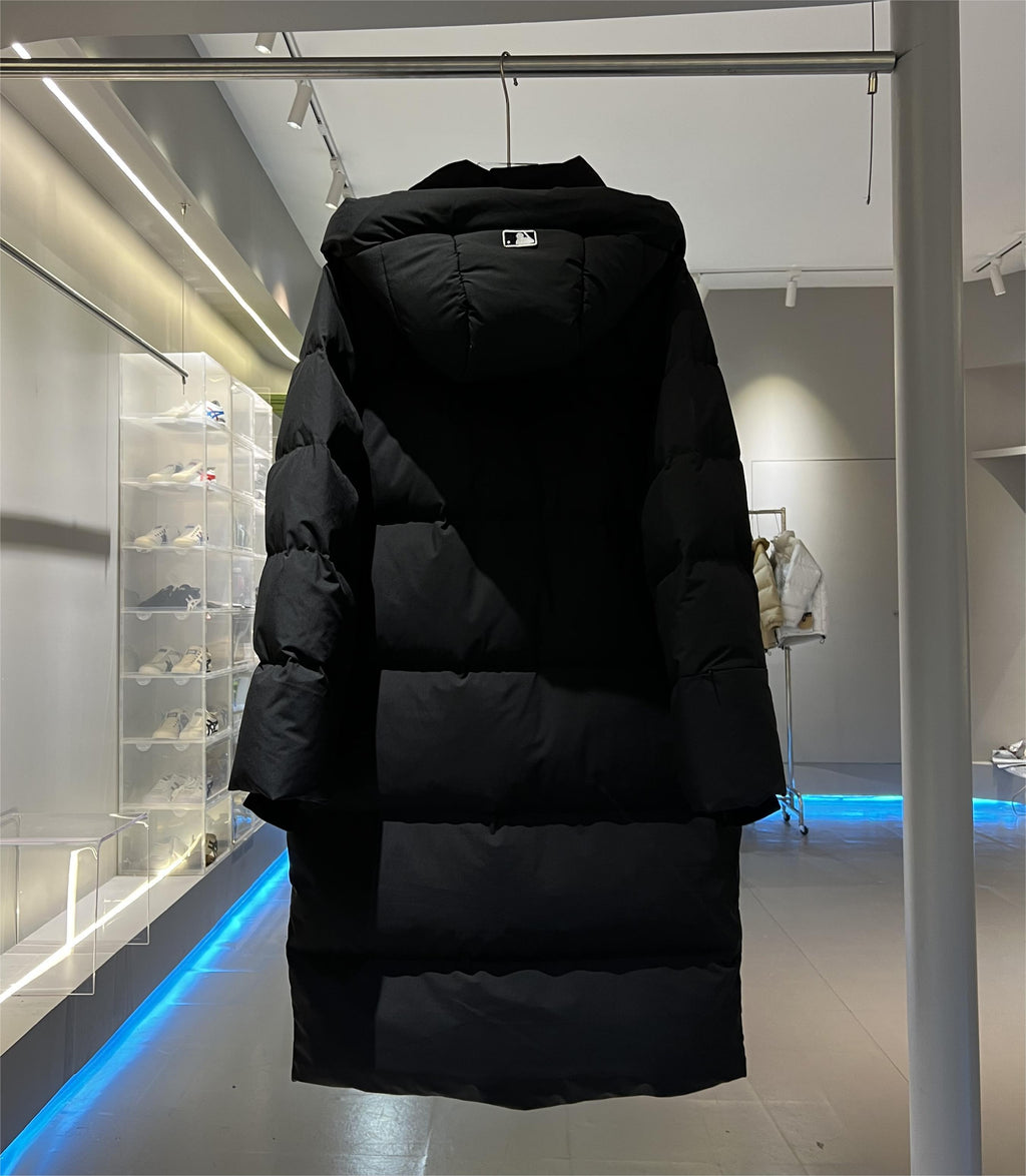 MLB New York Yankees Long Hooded Down Coat Black