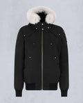 Moose Knuckles Black White Fox Fur Hood Bomber Down Jacket