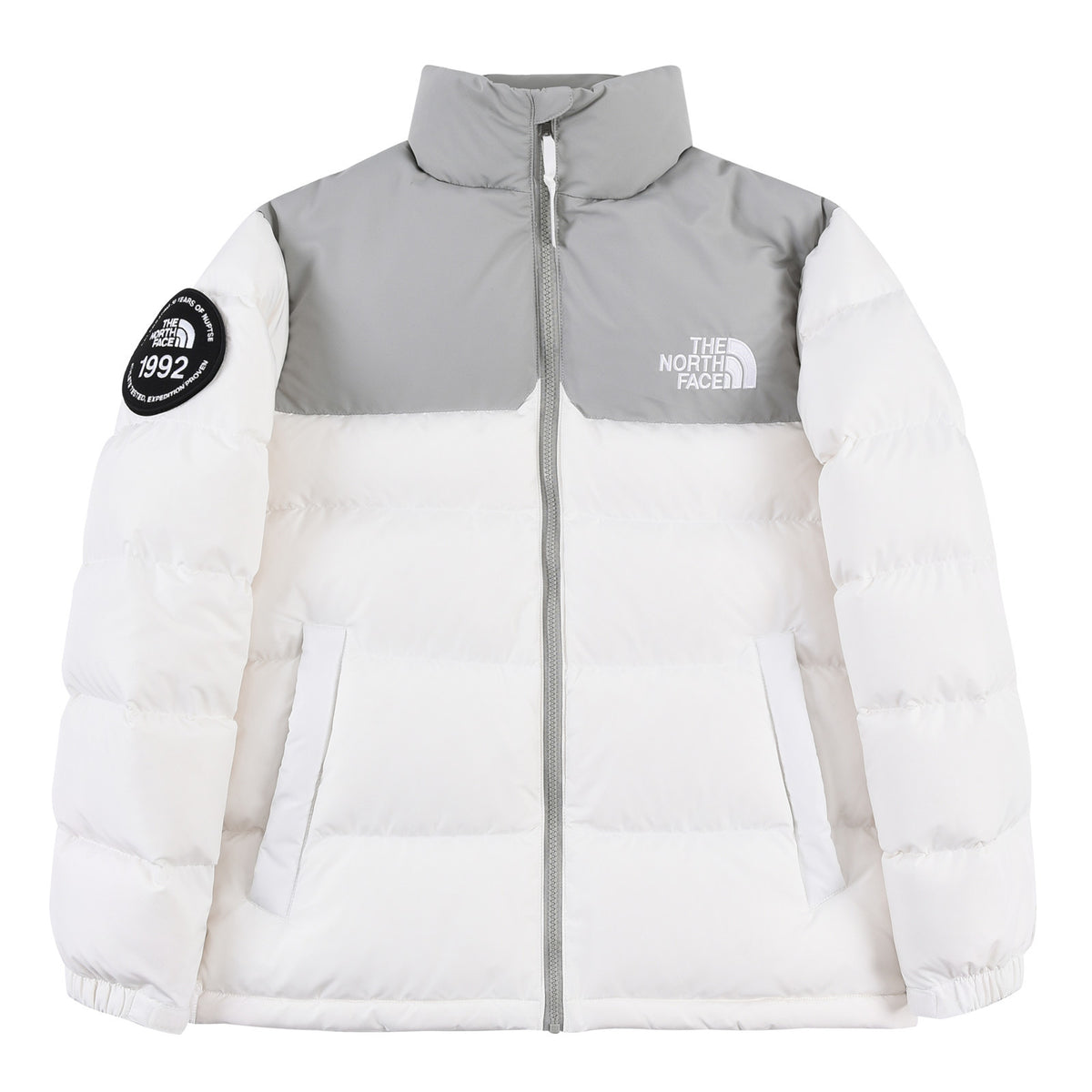 The North Face Nuptse 1992 Anniversary Down Jacket White Grey Colourblock