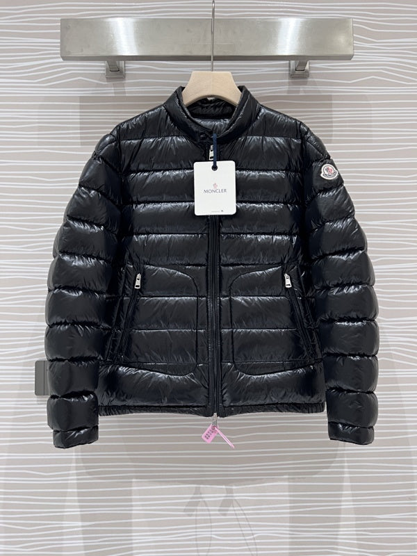 Moncler Black Acorus Glossy Down Jacket