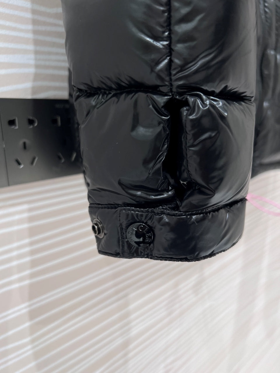 Moncler Black Acorus Glossy Down Jacket