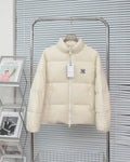 MLB New York Yankees Down Puffer Jacket Cream White NY Monogram