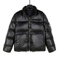 Prada Re-Nylon Down Puffer Jacket Black Triangle Badge Silver Zip