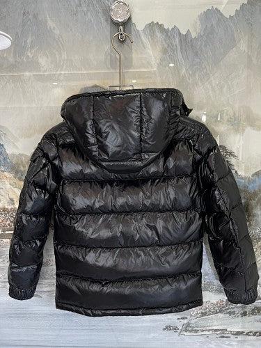 Moncler Black Maya Box Quilt Hooded Down Jacket
