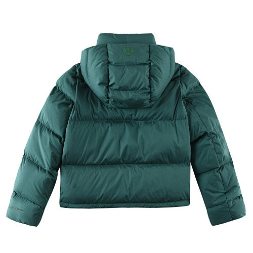 Lululemon Forest Green Cropped Hooded Puffer Jacket (Women's)