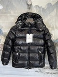 Moncler Black Maya Box Quilt Hooded Down Jacket