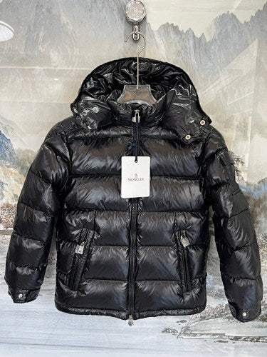 Moncler Black Maya Box Quilt Hooded Down Jacket
