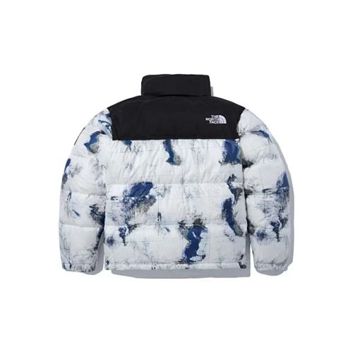 The North Face 1996 Retro Nuptse Down Jacket Mountain Print Black Collar