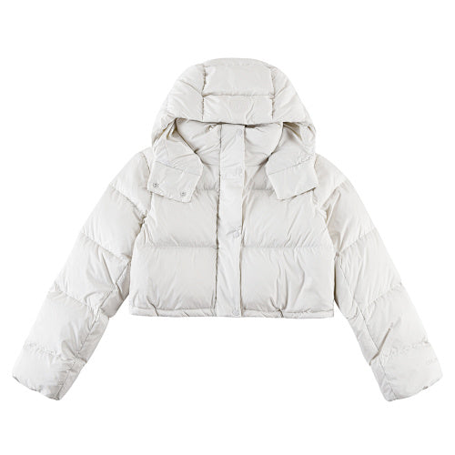 Lululemon Cream White Cropped Hooded Puffer Jacket (Women's)