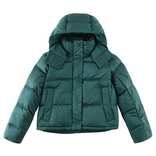 Lululemon Forest Green Cropped Hooded Puffer Jacket (Women's)