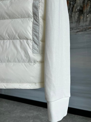 Moncler White Down Cardigan Hoodie Hybrid Jacket