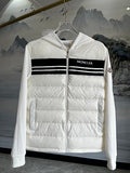Moncler White Down Cardigan Hoodie Hybrid Jacket