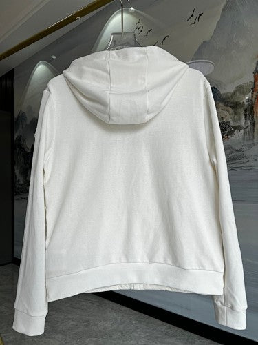 Moncler White Down Cardigan Hoodie Hybrid Jacket