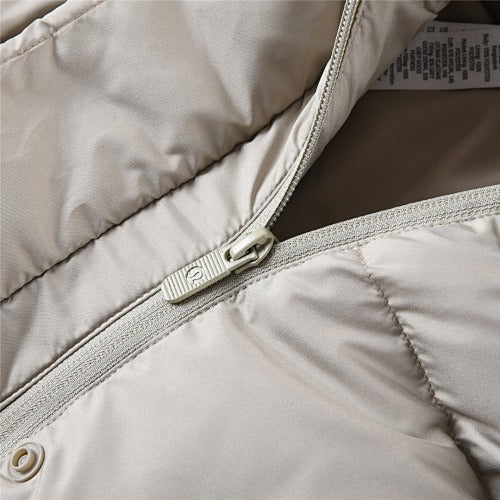 Lululemon Pale Grey Cropped Hooded Puffer Jacket (Women's)