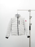 Canada Goose White Lodge Hooded Down Jacket