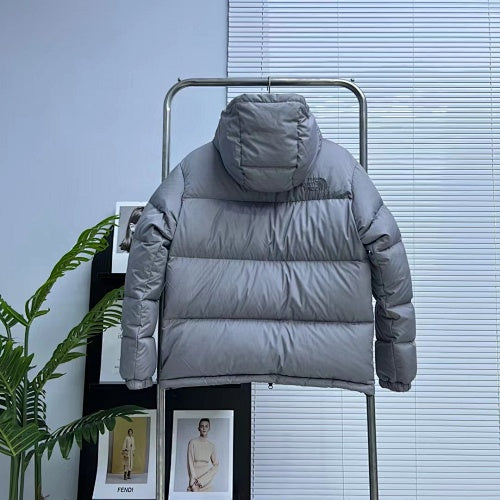 The North Face Nuptse Hooded Down Jacket Silver Grey