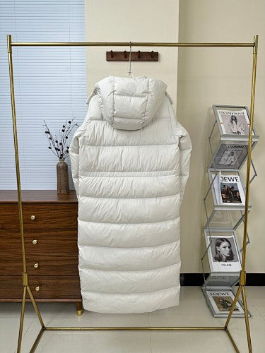 White Oversized Maxi Hooded Down Coat