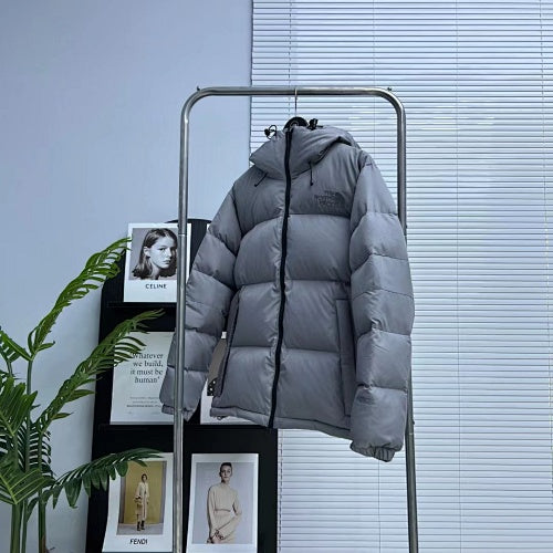 The North Face Nuptse Hooded Down Jacket Silver Grey