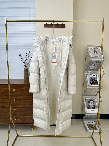 White Oversized Maxi Hooded Down Coat