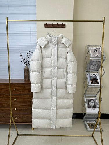White Oversized Maxi Hooded Down Coat