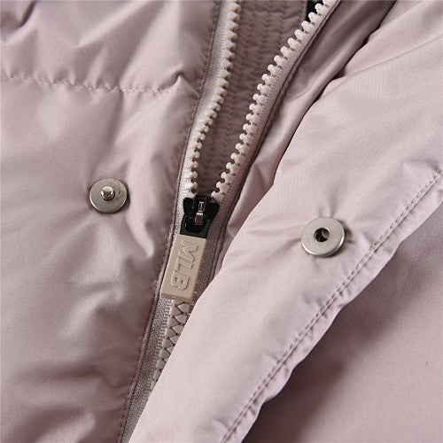 MLB NY Yankees Pink Beige Stand Collar Puffer Down Jacket