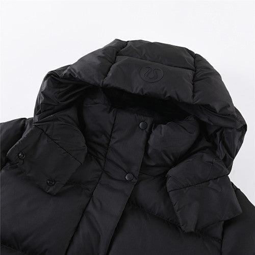 Lululemon Black Cropped Hooded Puffer Jacket (Women's)