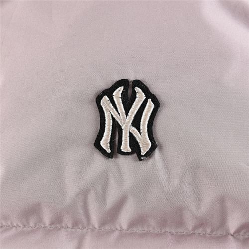 MLB NY Yankees Pink Beige Stand Collar Puffer Down Jacket