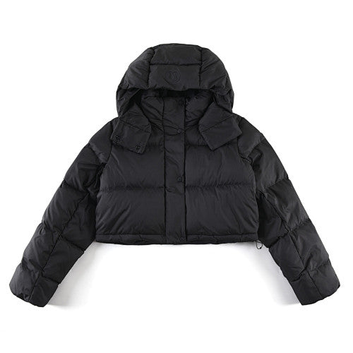 Lululemon Black Cropped Hooded Puffer Jacket (Women's)