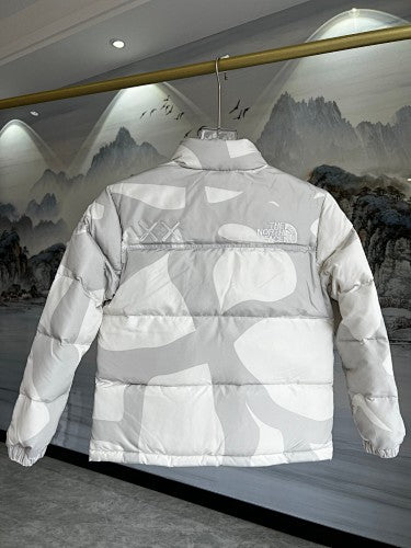 The North Face × KAWS Nuptse Down Jacket Cream XX Allover Print