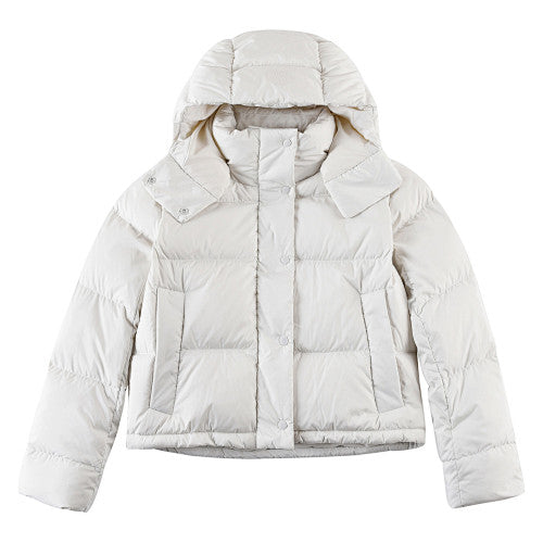 Lululemon Off White Cropped Hooded Puffer Jacket (Women's)