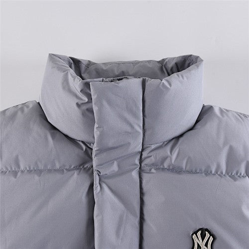 MLB NY Yankees Grey Stand Collar Puffer Down Jacket