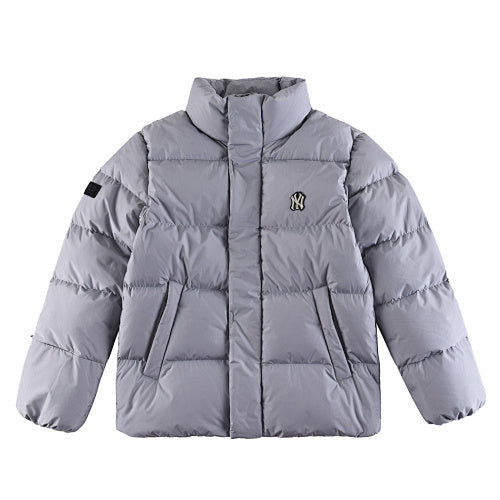 MLB NY Yankees Grey Stand Collar Puffer Down Jacket