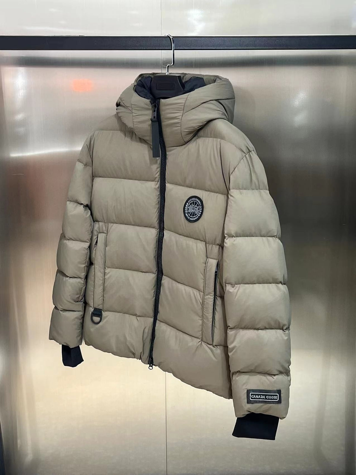 Canada Goose Crofton Down Hoody Khaki Tan Hooded Jacket