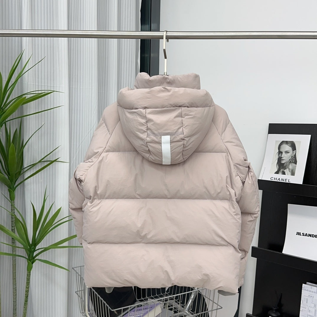 Moncler Short Puffer Down Jacket Nude Pink Hooded