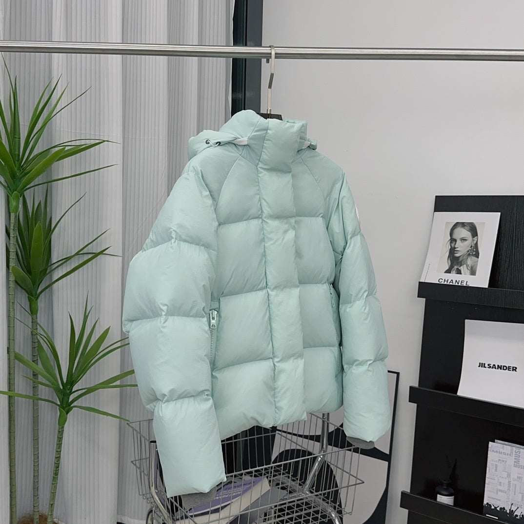 Moncler Short Puffer Down Jacket Mint Green Hooded