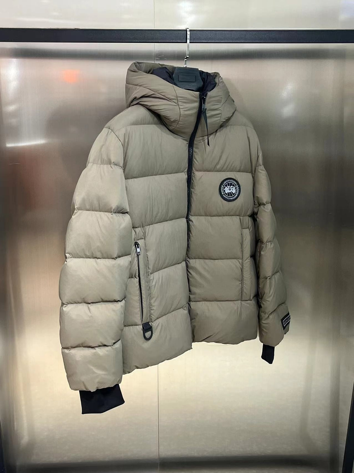 Canada Goose Crofton Down Hoody Khaki Tan Hooded Jacket