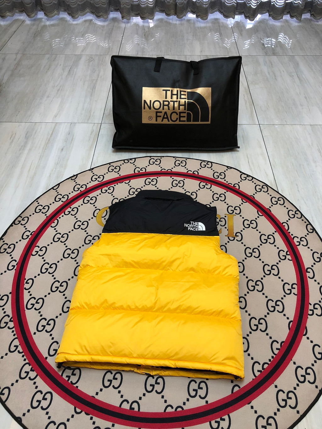 The North Face Yellow/Black 1996 Retro Nuptse Down Vest