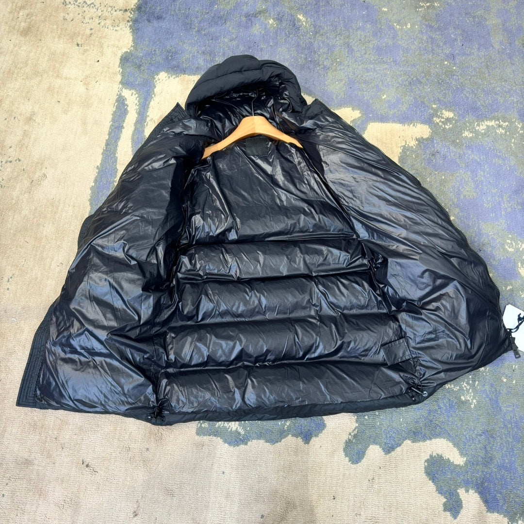 Moncler Montclar Long Hooded Down Jacket Navy Black