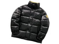 Moncler Black Oversized Gold Felt Badge Down Jacket