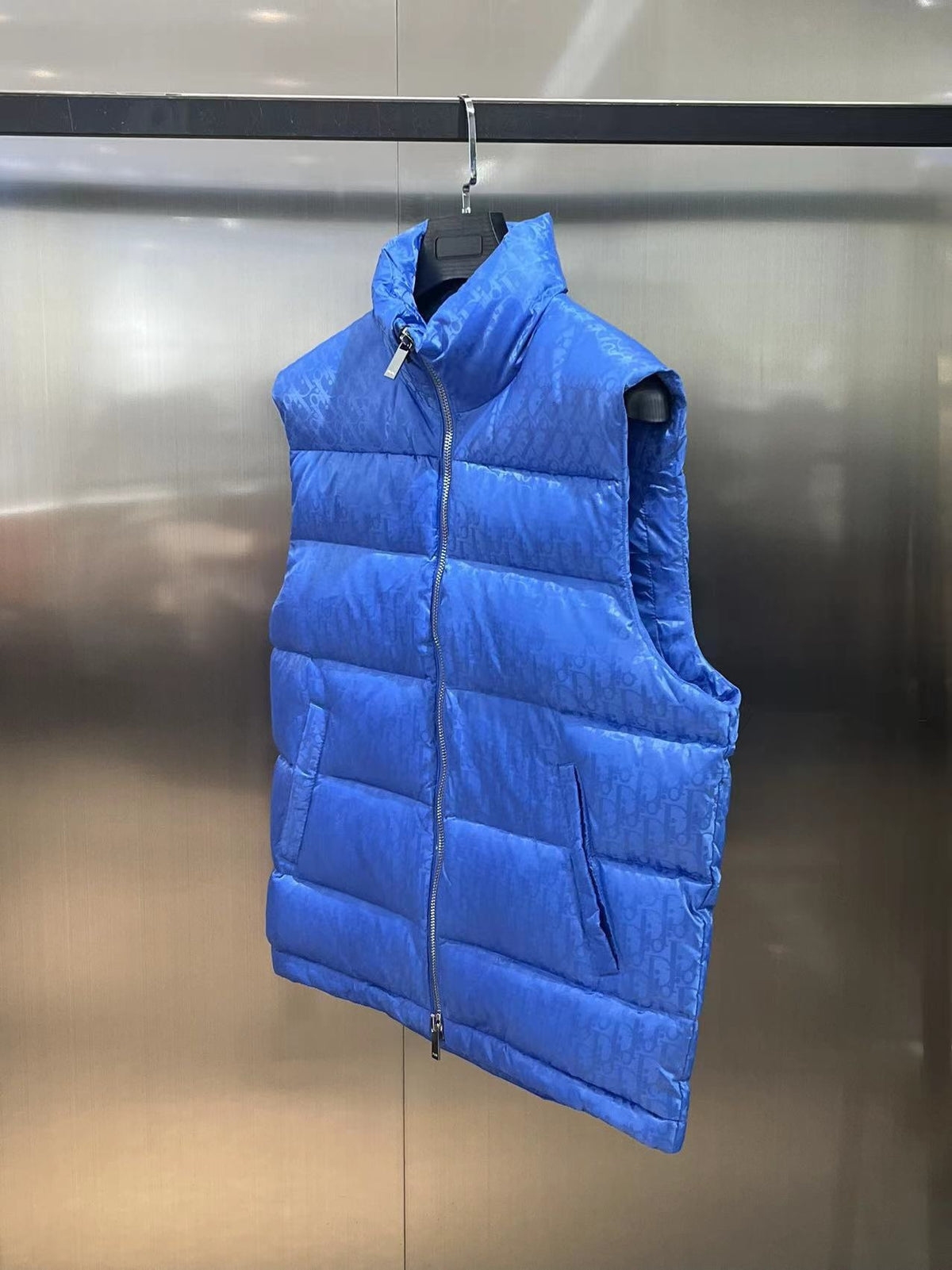 Dior Blue Oblique Jacquard Quilted Down Vest