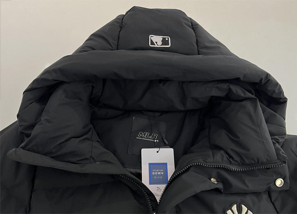 MLB New York Yankees Long Hooded Down Coat Black