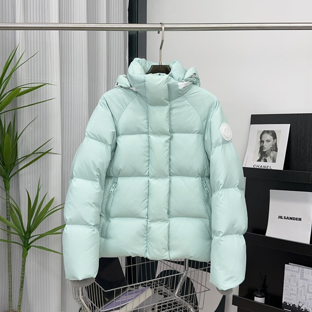 Moncler Short Puffer Down Jacket Mint Green Hooded