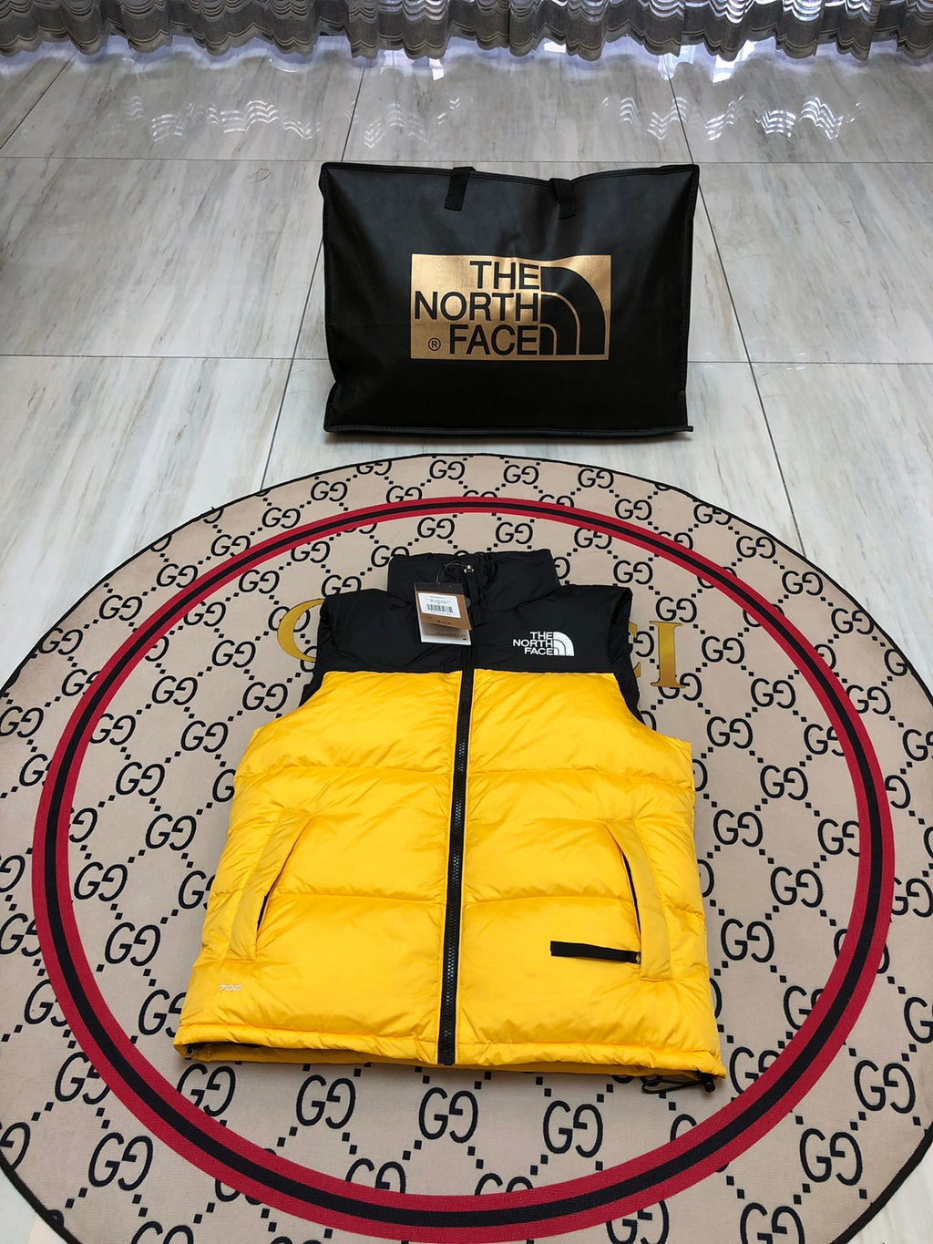 The North Face Yellow/Black 1996 Retro Nuptse Down Vest