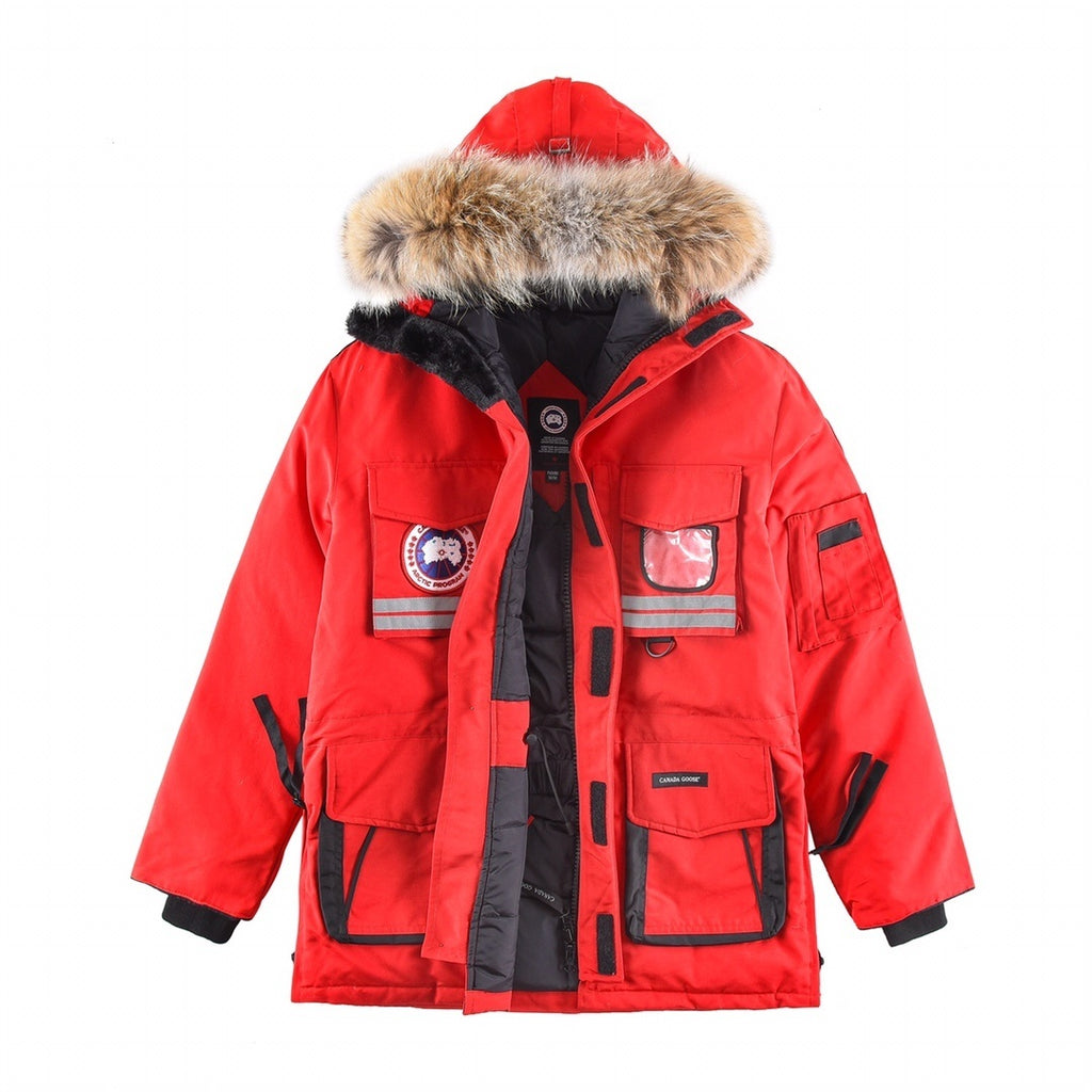 Canada Goose Snow Mantra Parka Down Coat Red Fur Hood
