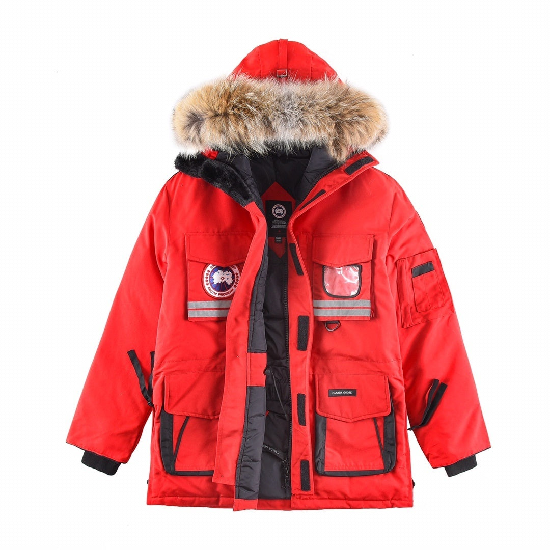 Canada Goose Snow Mantra Parka Down Coat Red Fur Hood