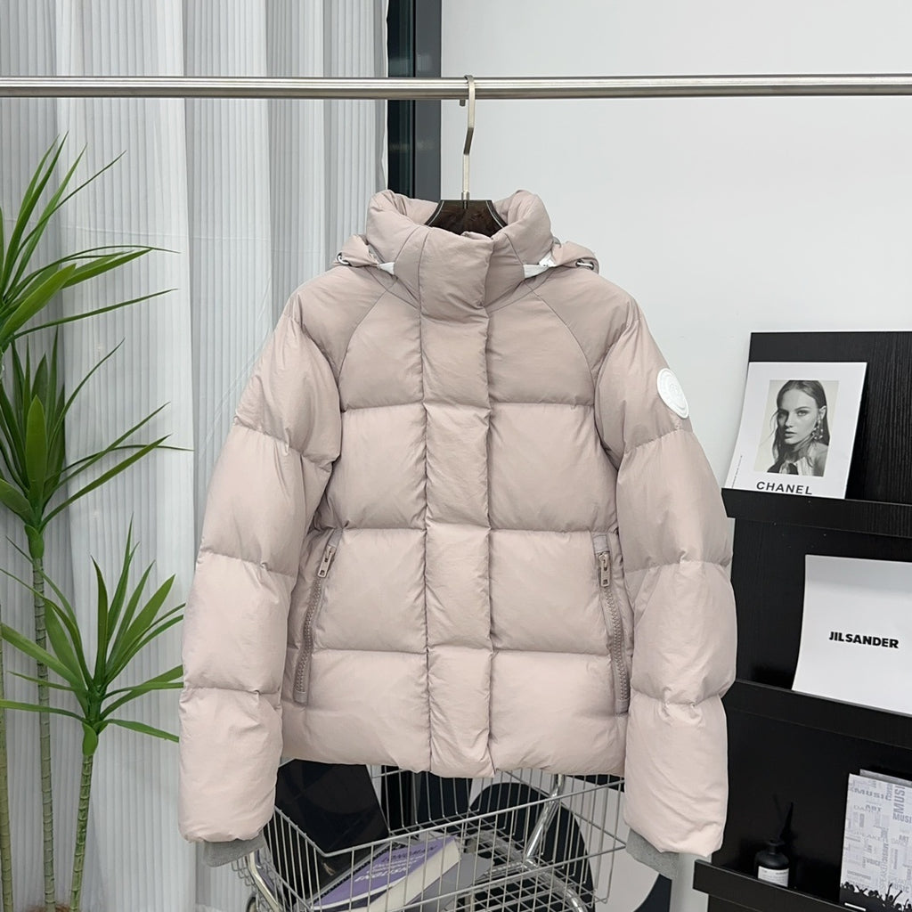 Moncler Short Puffer Down Jacket Nude Pink Hooded