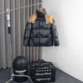 Moncler Down Jacket Black Caramel Gold Two-Tone Reversible Hood MONCLER Logo Zip Tape