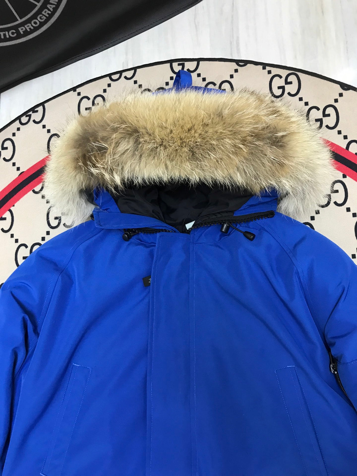 Canada Goose Chilliwack Bomber Down Jacket Royal Blue Fur Hood