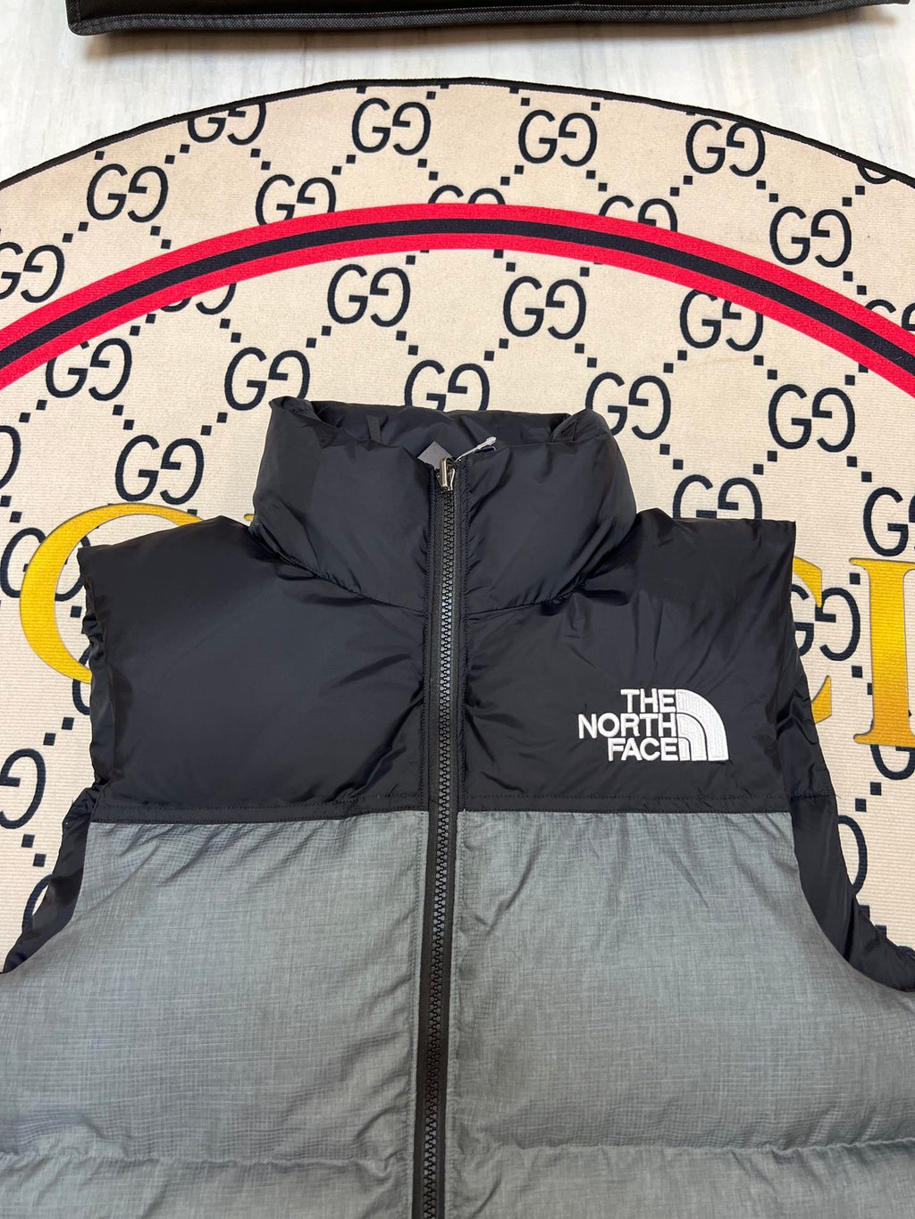 The North Face Grey/Black 1996 Retro Nuptse Down Vest