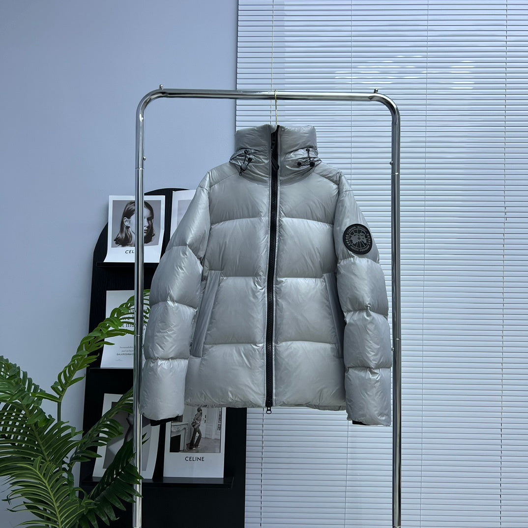 Canada Goose Silver Glossy Freestyle Hooded Down Jacket
